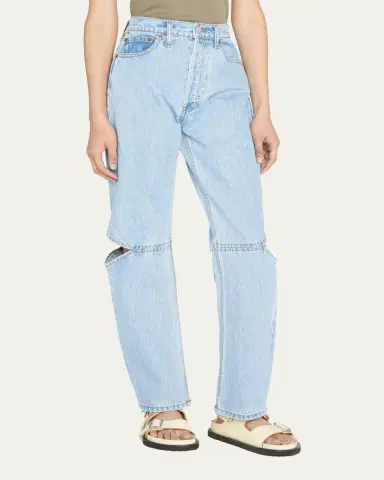 Still Here Cowgirl Straight Cut-Out Knee Jeans | Thumbnail 4