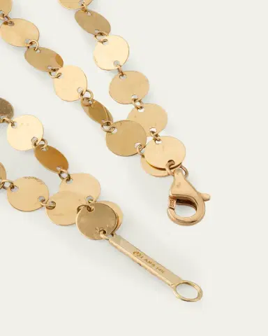 Lana 14K Gold Laser Disc Duo Chain Necklace | Thumbnail 4