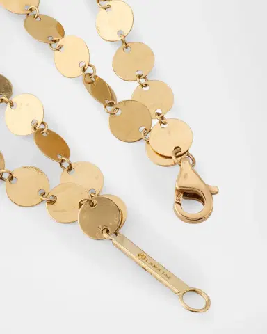 Lana 14K Gold Laser Disc Duo Chain Necklace | Thumbnail 7
