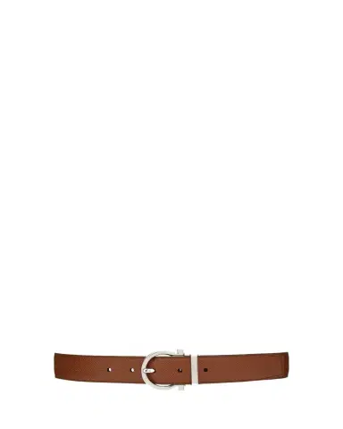Ferragamo Men's Reversible Leather Gancio-Buckle Belt | Thumbnail 1