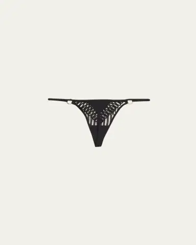 Livy Jazz Cord-Embroidered Tulle Thong | Thumbnail 2