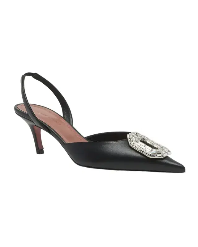 Camelia Leather Crystal Halter Pumps Camelia Leather Crystal Halter Pumps