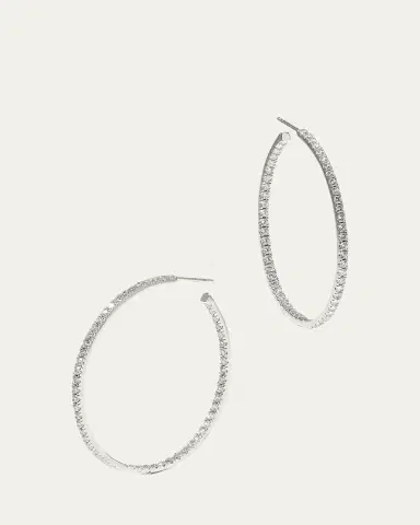FANTASIA by DESERIO 18K Gold-Plated Sterling Silver Cubic Zirconia Hoop Earrings | Thumbnail 3