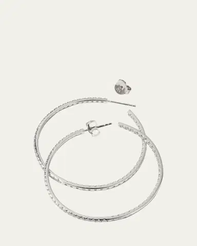 FANTASIA by DESERIO 18K Gold-Plated Sterling Silver Cubic Zirconia Hoop Earrings | Thumbnail 4
