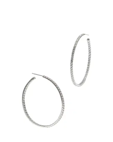 FANTASIA by DESERIO 18K Gold-Plated Sterling Silver Cubic Zirconia Hoop Earrings | Thumbnail 1