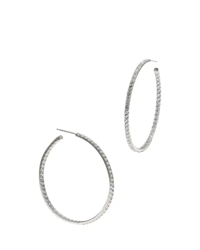 Fantasia by DeSerio 18K Gold-Plated Sterling Silver Cubic Zirconia Hoop Earrings