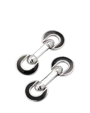 Jan Leslie Men's Horseshoe Enamel Flip Cufflinks | Thumbnail 1