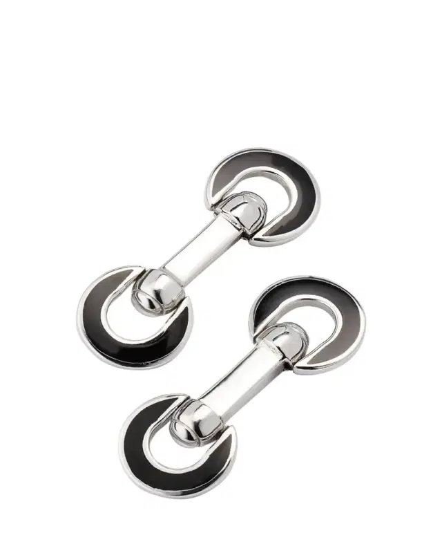 Jan Leslie Men's Horseshoe Enamel Flip Cufflinks