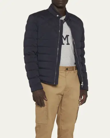 Moncler Men's Choquart Down Biker Jacket | Thumbnail 4 Moncler Men's Choquart Down Biker Jacket | Thumbnail 4