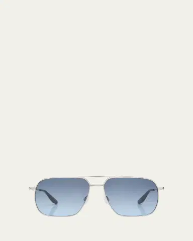 BARTON PERREIRA x 007 Men's Royale Double-Bridge Titanium Aviator Sunglasses | Thumbnail 3