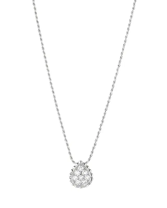 Serpent Boheme Extra Small Diamond Pendant Necklace in White Gold