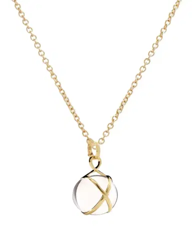 L. Klein Prisma 18k Gold & Crystal Quartz Medium Pendant Classic Chain Necklace | Thumbnail 1