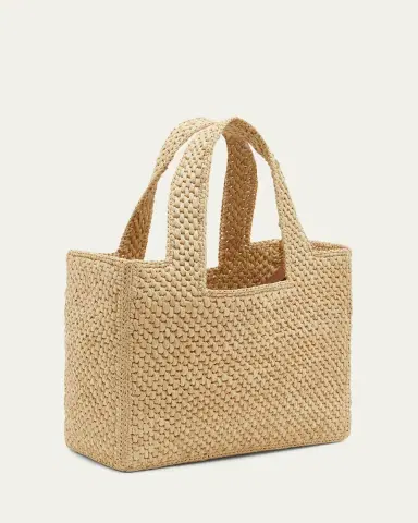 Loewe x Paula's Ibiza Font Logo Small Tote Bag in Raffia | Thumbnail 3 Loewe x Paula's Ibiza Font Logo Small Tote Bag in Raffia | Thumbnail 3