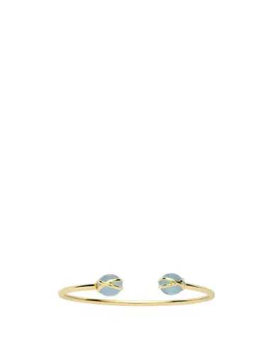 L. Klein Prisma 18k Gold Bangle Bracelet with Aquamarine | Thumbnail 1