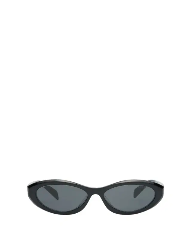 PR 26ZSF Logo Beveled Acetate Oval Sunglasses