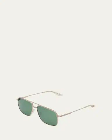 BARTON PERREIRA x 007 Men's Royale Double-Bridge Titanium Aviator Sunglasses | Thumbnail 4 BARTON PERREIRA x 007 Men's Royale Double-Bridge Titanium Aviator Sunglasses | Thumbnail 4