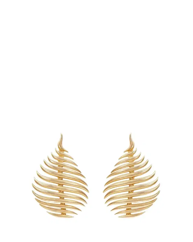 18K Yellow Gold Flame Medium Earrings