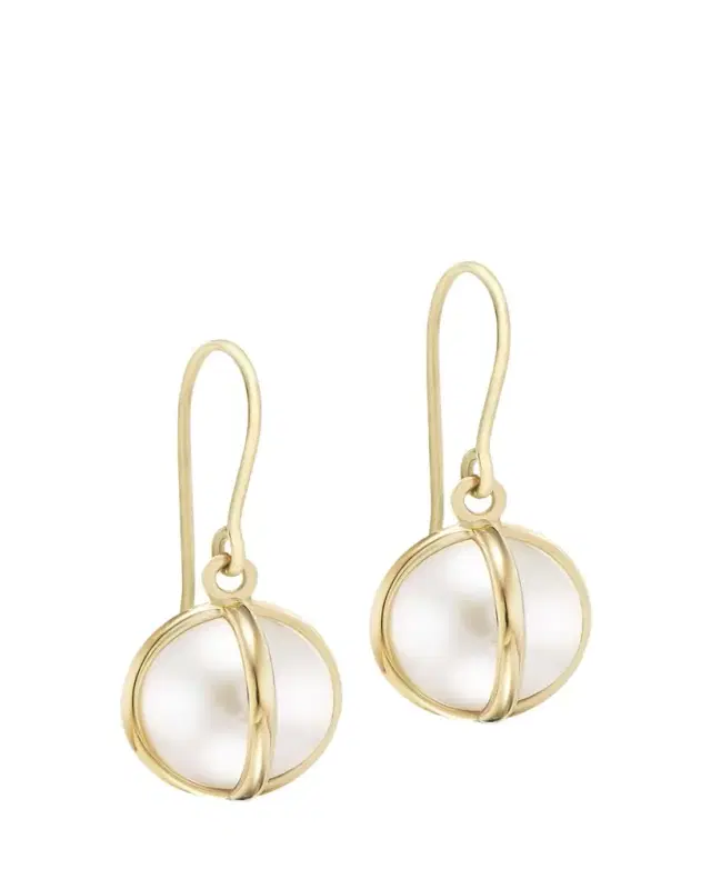 L. Klein Celeste 18k Gold Pearl Drop Earrings