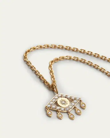 Sydney Evan 14k Gold Diamond Evil Eye Pendant Necklace | Thumbnail 3 Sydney Evan 14k Gold Diamond Evil Eye Pendant Necklace | Thumbnail 3
