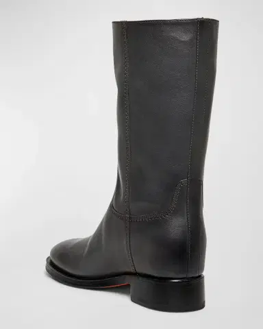 Santoni Fleeces Leather Mid Boots | Thumbnail 2