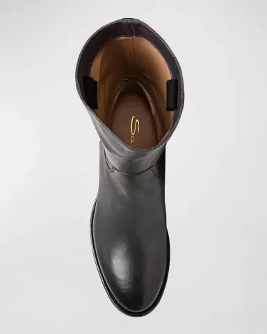 Santoni Fleeces Leather Mid Boots | Thumbnail 3