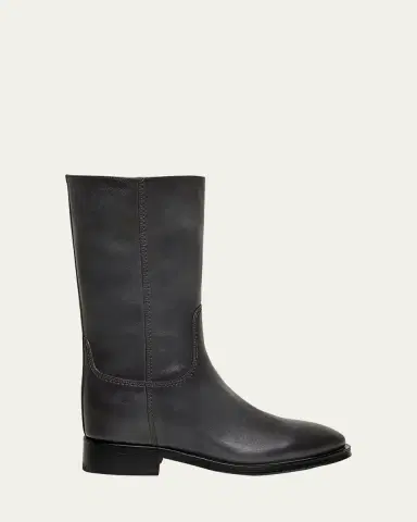 Santoni Fleeces Leather Mid Boots | Thumbnail 4