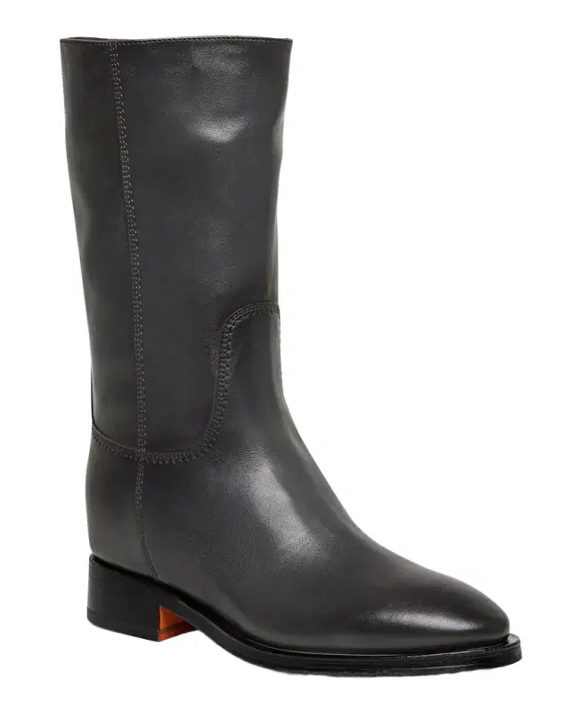 Santoni Fleeces Leather Mid Boots