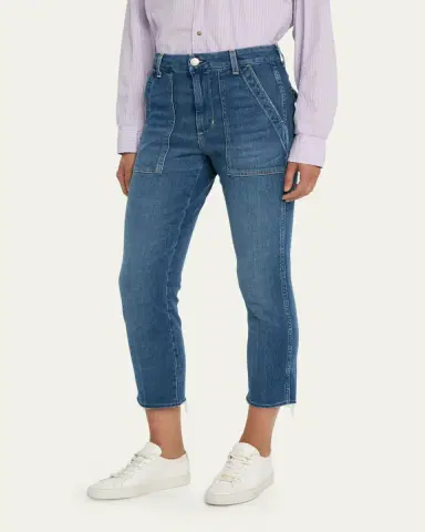 AMO Denim Easy Straight Crop Army Jeans | Thumbnail 4