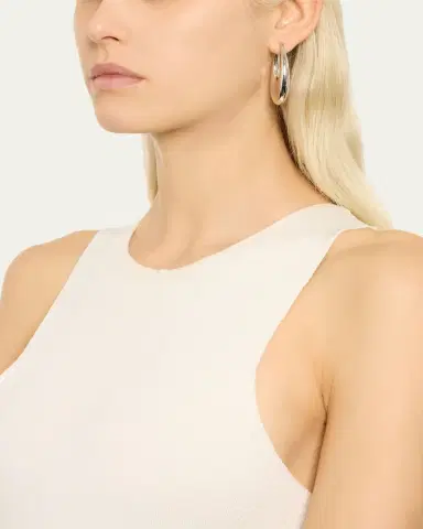 Sidney Garber 18K White Gold Carine Puffy Hoop Earrings | Thumbnail 4