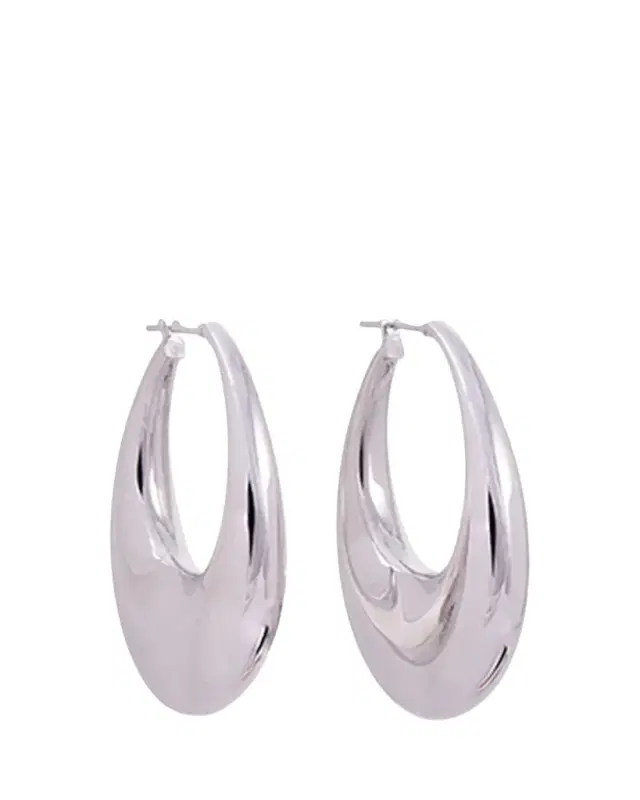 18K White Gold Carine Puffy Hoop Earrings