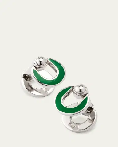 Jan Leslie Men's Horseshoe Enamel Flip Cufflinks | Thumbnail 3