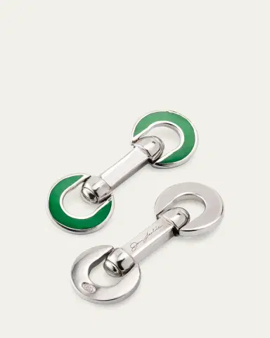 Jan Leslie Men's Horseshoe Enamel Flip Cufflinks | Thumbnail 4