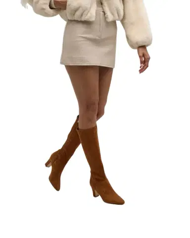 Manolo Blahnik Pitana Suede Block-Heel Knee Boots | Thumbnail 1