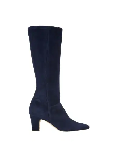Manolo Blahnik Pitana Suede Block-Heel Knee Boots | Thumbnail 1