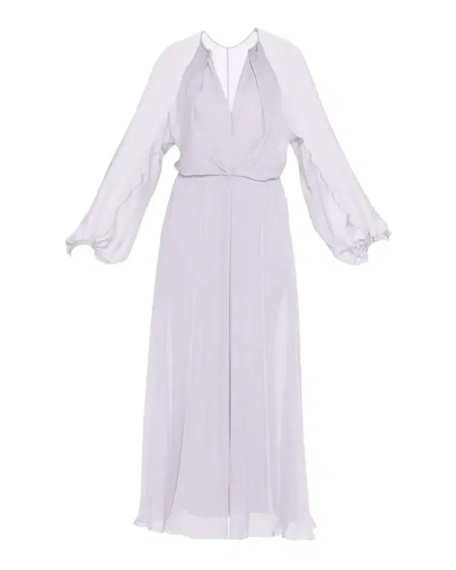 Giorgio Armani Zip-Front Long-Sleeve Silk Chiffon Layered Gown
