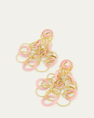 Buccellati Hawaii 18K Yellow Gold Pink Opal Earrings, 5cm | Thumbnail 3