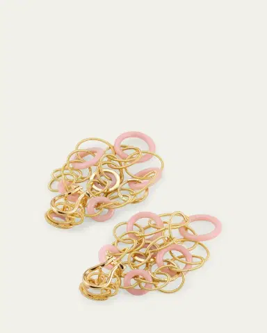Buccellati Hawaii 18K Yellow Gold Pink Opal Earrings, 5cm | Thumbnail 4