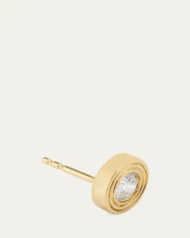 Sydney Evan 14k Fluted Diamond Stud Earring, Single | Thumbnail 3 Sydney Evan 14k Fluted Diamond Stud Earring, Single | Thumbnail 3