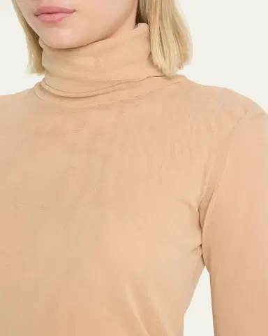 FUZZI Long-Sleeve Turtleneck Tulle Blouse | Thumbnail 5