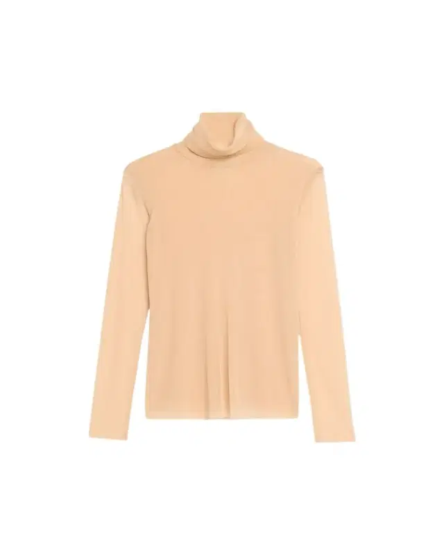 Long-Sleeve Turtleneck Tulle Blouse