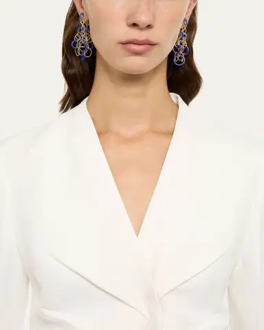 Buccellati Hawaii 18K Gold Pendant Earrings with Lapis Lazuli, 5cm | Thumbnail 2 Buccellati Hawaii 18K Gold Pendant Earrings with Lapis Lazuli, 5cm | Thumbnail 2