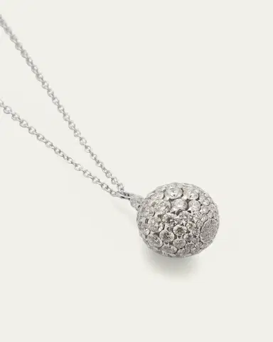 Boghossian White Gold Sphere Pendant with Diamonds | Thumbnail 4 Boghossian White Gold Sphere Pendant with Diamonds | Thumbnail 4