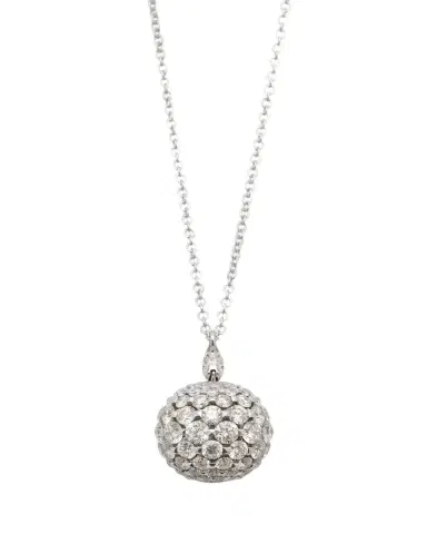 Boghossian White Gold Sphere Pendant with Diamonds | Thumbnail 1 Boghossian White Gold Sphere Pendant with Diamonds | Thumbnail 1