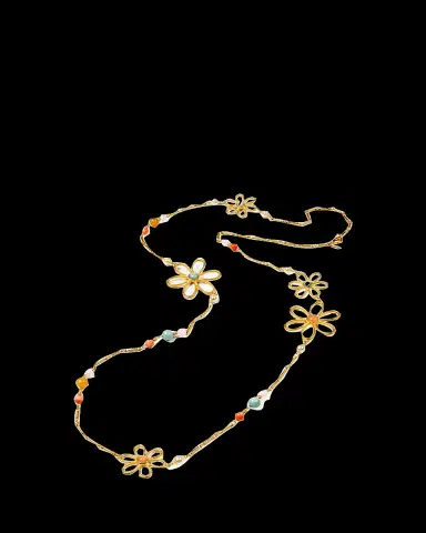 Ben-Amun Hippie Flower & Bead Long Necklace | Thumbnail 2
