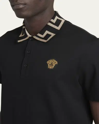Versace Men's Greca-Collar Polo Shirt | Thumbnail 10