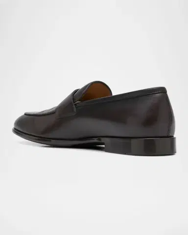 Ferragamo Men's Funes Leather Penny Loafers | Thumbnail 2