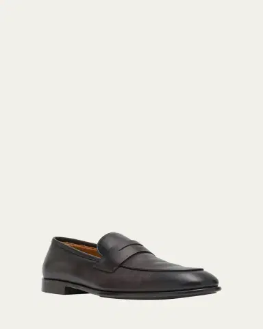 Ferragamo Men's Funes Leather Penny Loafers | Thumbnail 11