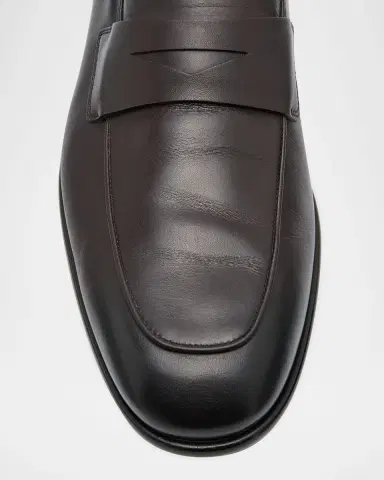 Ferragamo Men's Funes Leather Penny Loafers | Thumbnail 5