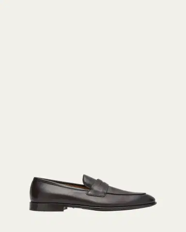 Ferragamo Men's Funes Leather Penny Loafers | Thumbnail 8