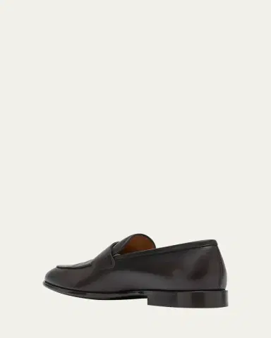Ferragamo Men's Funes Leather Penny Loafers | Thumbnail 9